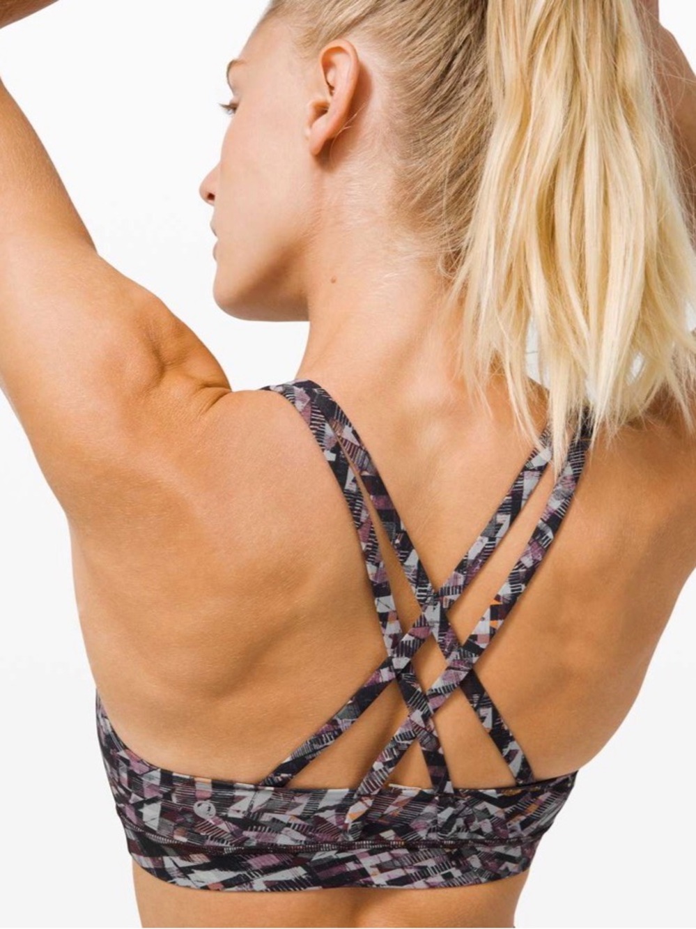 Lululemon Energy Bra Medium Support B-D Cup Kaleidoscopic Pink Multi Size 2